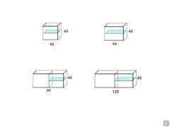 Pensile per soggiorno orizzontale Freehand: dimensioni con altezza cm 48