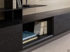 Base a giorno in finitura legno rovere vissuto E27 Carbon