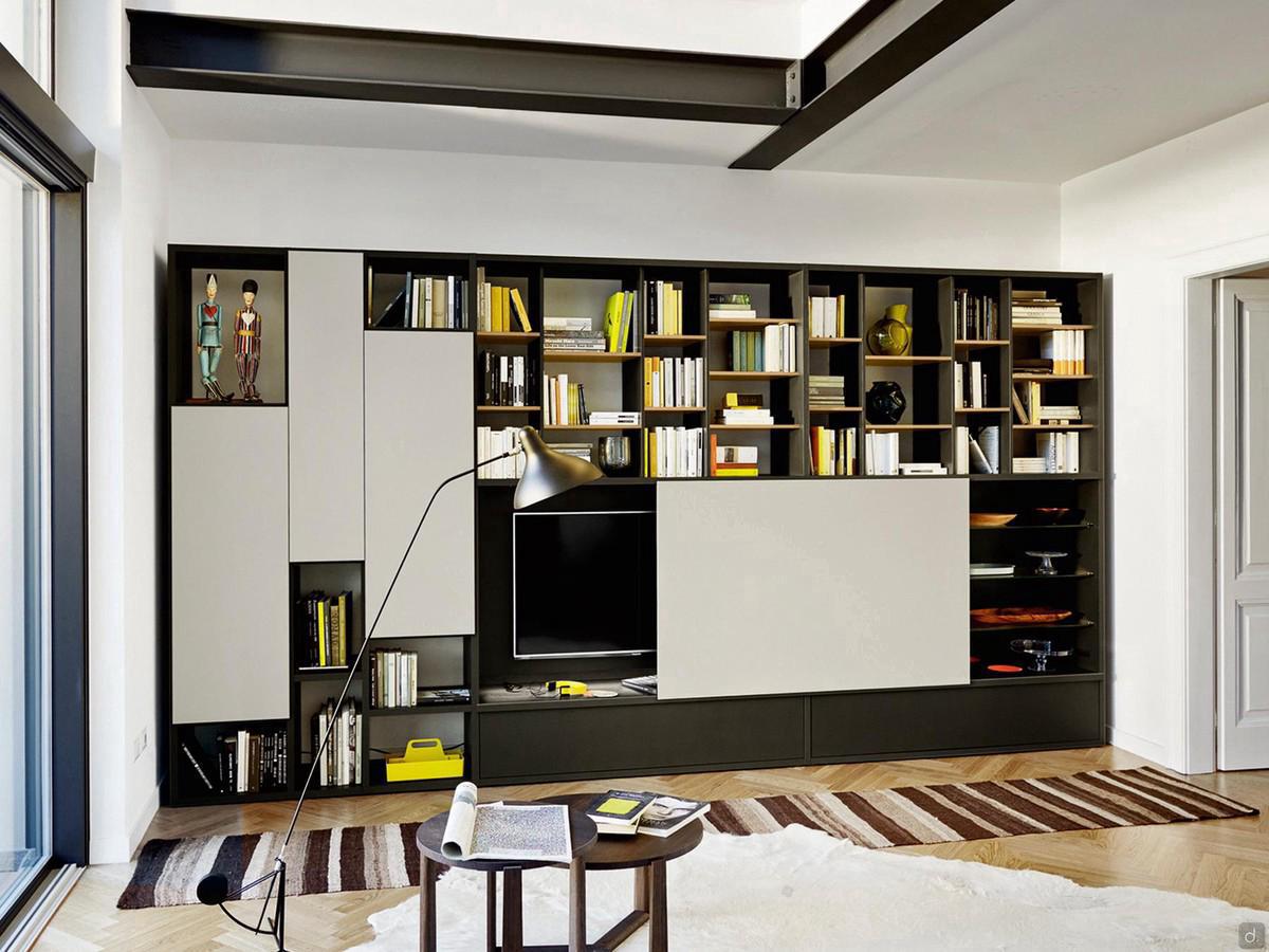 Parete attrezzata con libreria e Tv Way 13