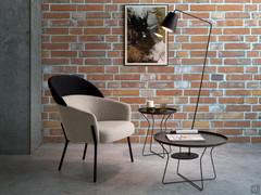 Poltroncina moderna di design con gambe in metallo Just