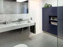 Progetto per arredare un bagno di 7 mq ristrutturato - render