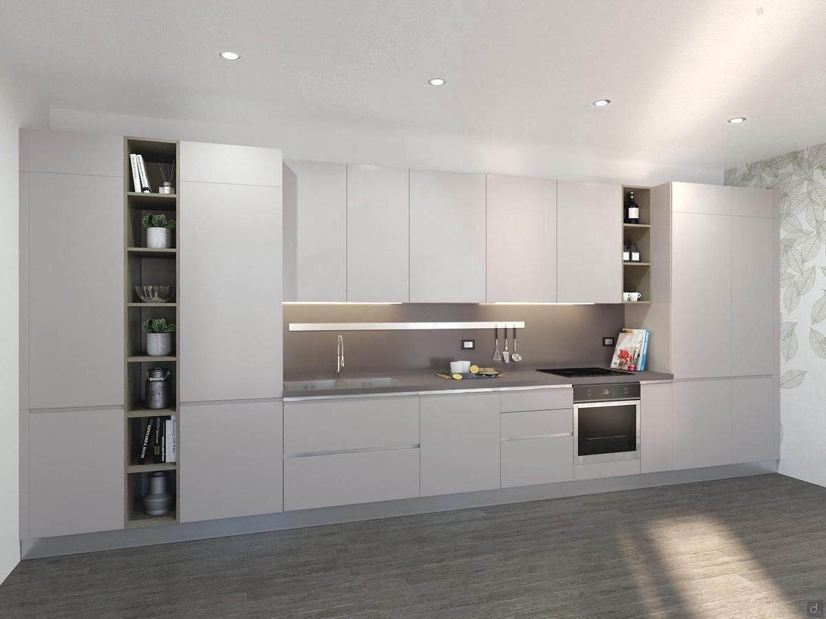 Progetto 3D per cucina lineare  - render