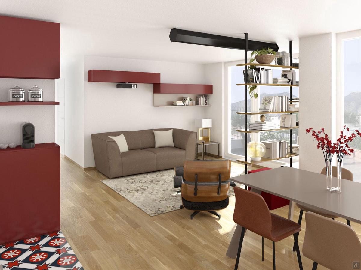  Progetto per arredare un open space di 45 mq - render