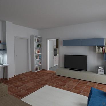 Progetto per un salotto moderno - render