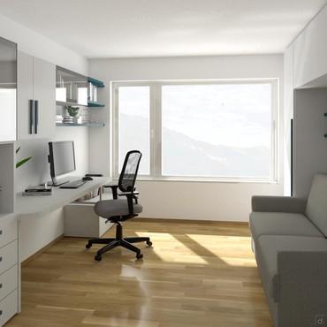 Idee d'arredo per una stanza studio - render