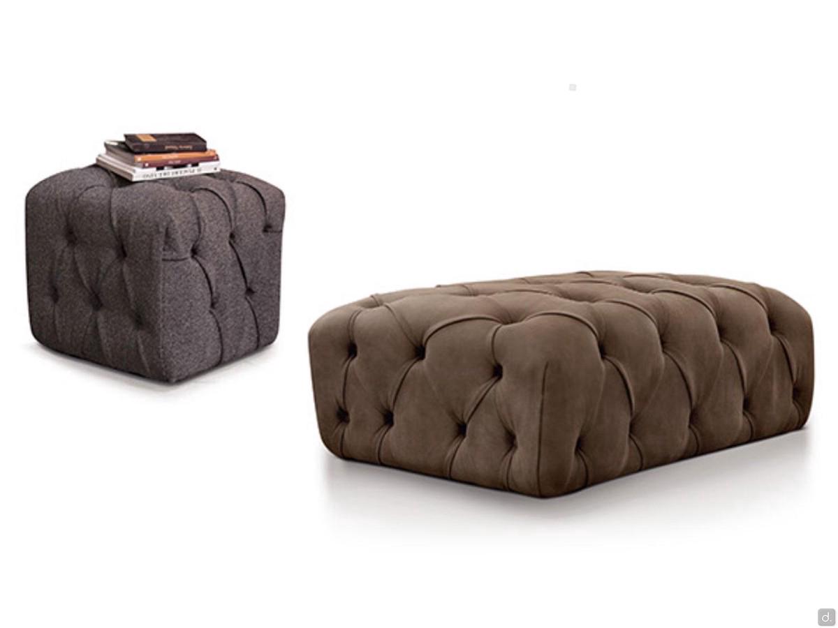 Pouf capitonné moderno Bellagio disponibile quadrato o rettangolare