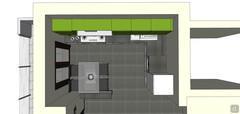 Progettazione 3D Cucina - vista dall'alto