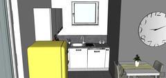 Progettazione 3D Open Space - vista cucina