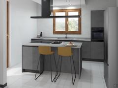 Progettazione 3D Open Space - render cucina