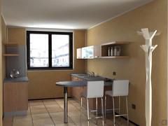 Progettazione 3D Open Space - render zona cucina