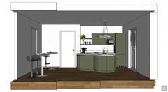 Progetto 3D cucina - vista laterale