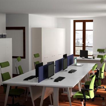 Progetto per ufficio moderno - render zona operativa