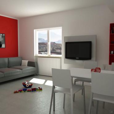 Progetto per salotto di 20 mq - render