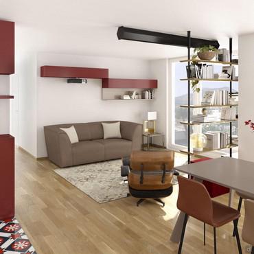  Progetto per arredare un open space di 45 mq - render