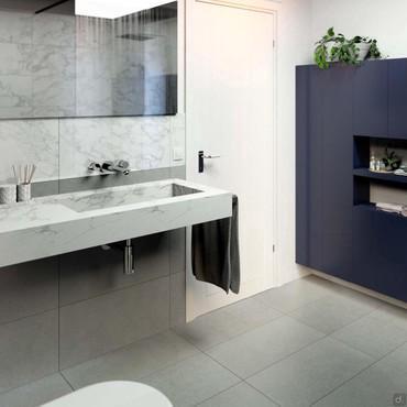 Progetto per arredare un bagno di 7 mq ristrutturato - render