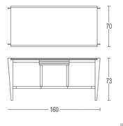 Scrivania in legno Febe - Modello e Dimensioni