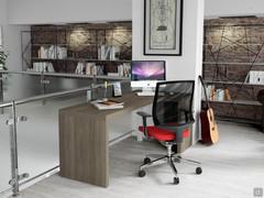 Scrivania angolare su misura Almond - dimensioni cm 120 x 90 verso sinistro con piano e struttura in laminato montana; spessore cm 5