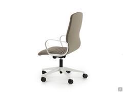 Sedia home-office monoscocca Mark con base a 5 razze in alluminio verniciato bianco