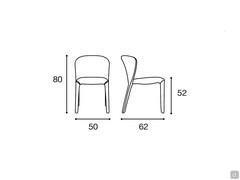 Sedia imbottita e sfoderabile Claire - Schema dimensioni