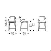 Sgabello da bar Wanda di Cattelan - Schema modello A