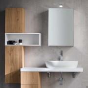 Specchiera bagno con contenitore Simply - cm 50 con faretto Intel (mod. Intel non disponibile)