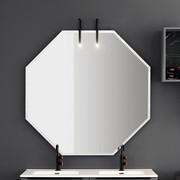 Specchiera da bagno da cm 120 h.120 Borea dalla forma ad ottagono