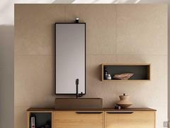 Specchio da bagno rettangolare con cornice Look - faretto mod. Ziko