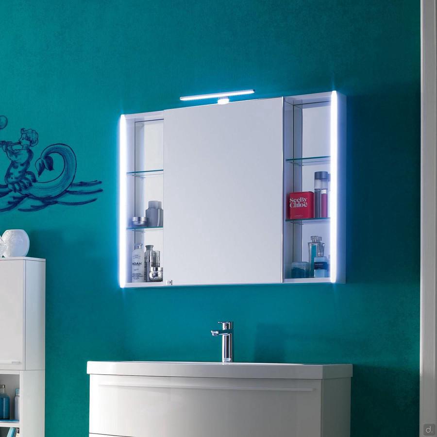 Specchiera contenitore da bagno Fairy con vani a giorno laterali