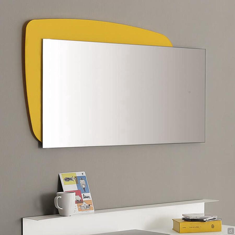 Specchiera da bagno su misura Julius con cornice sagomata in cristallo colorato