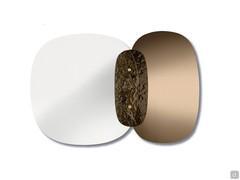 Specchio di design con inserto in vetro cotto color Bronzo