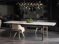 Tavolo Mirage di Cantori, disponibile in tutti i modelli anche con piano in legno e in ceramica