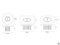 Schemi e dimensioni del tavolo Waterfall nei modelli con basamento singolo