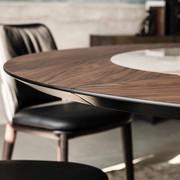 Tavolo in legno con inserto in ceramica Soho di Cattelan impreziosito da dettagli in cromo nero