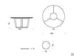 Tavolo Dart Round - dimensioni