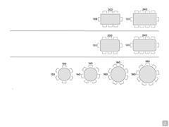 Tavolo Torquay con piano in marmo - Schema posti tavolo