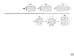 Tavolo Flame con piano in marmo - Schema posti tavolo
