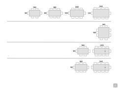 Tavolo Boulevard con piano in pietra Keramik - Schema posti tavolo