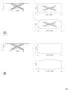 Tavolo con gambe in acciaio Lancer di Cattelan - schema dimensionale: A) Finitura in cristallo B) Finitura Keramik