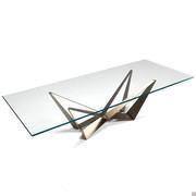 Tavolo da soggiorno Skorpio di Cattelan con struttura in metallo verniciato brushed bronze