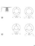Tavolo da pranzo per 10 persone Atrium di Cattelan - schema dimensionale: D) piano in legno con inserto in ceramica fisso E) piano in legno con inserto in ceramica girevole