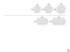 Tavolo Atrium con piano in legno essenza, bordi bisellati - Schema posti tavolo