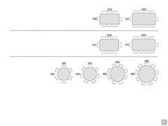 Tavolo Vortex con piano in marmo - Schema posti tavolo