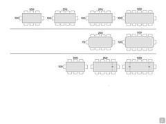 Prora Table with wood veneer top - Table seats scheme