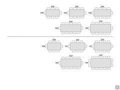 Prora table with ceramic stone top - Table seats scheme