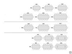 Tavolo Art con piano in legno essenza - Schema posti tavolo
