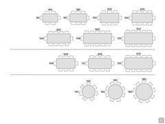 Tavolo Art con piano in legno massello - Schema posti tavolo