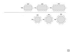 Tavolo Flame con piano in legno massello - Schema posti tavolo