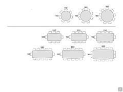 Tavolo Dorian di Bonaldo - Schema posti tavolo
