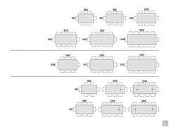 Tavolo Ax  con piano in legno essenza - Schema posti tavolo