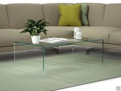 Tavolino fronte divano Multiglass nella versione rettangolare 110x55 h.35 cm